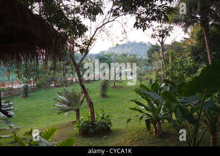 Garten des Bel Air Boutique Resort in Luang Prabang, Laos Stockfoto