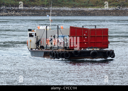 Alte, kleine Kylerhea nach Glenelg Auto Fähre "Glenachulish", Isle Of Skye, Schottland, Großbritannien Stockfoto