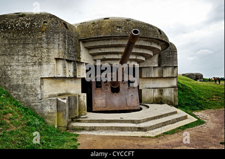 Longues Sur Mer Batterie, Normady, Frankreich. Stockfoto