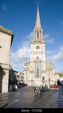 Kirche St. Michael, erbaut Broad Street, Bath, Somerset, England im frühen englischen Stil der Gotik 1837 Stockfoto