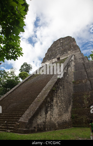 Die beeindruckenden Maya-Ruinen von Tikal im Dschungel von Guatemala, Mittelamerika. Stockfoto