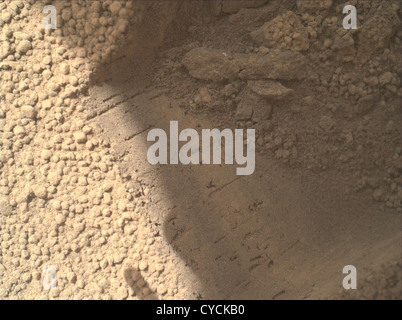 Mars-Rover Neugier Sand Closeup Stockfoto