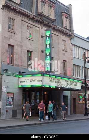 Außenaufnahme der Soda-Club, ein Musik-Treffpunkt befindet sich in Montreal, Québec, Kanada. Stockfoto