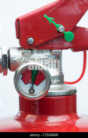 Nahaufnahme von Anfang der Feuerlöscher Stockfoto