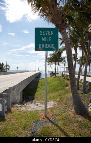 alte und neue sieben Meile Brücke Marathon in den Florida keys Stockfoto