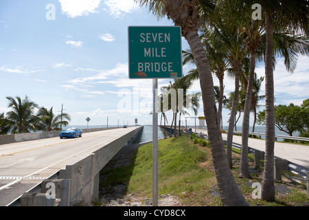 alte und neue sieben Meile Brücke Marathon in den Florida keys Stockfoto