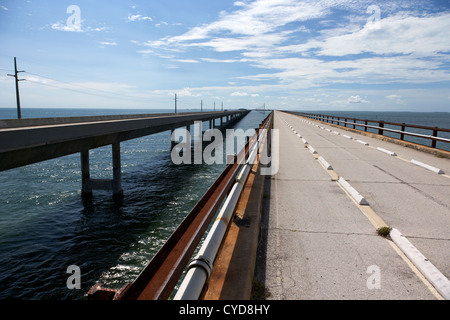 über alte und neue sieben Meile Brücke Marathon in den Florida keys Stockfoto