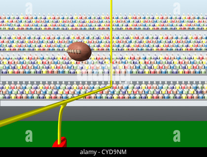 Illustriert von American Football Fieldgoal mit Publikum Stockfoto