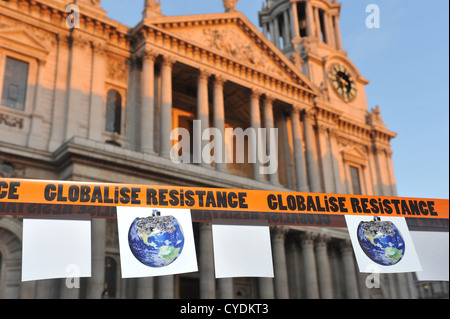 Globalisieren Widerstand Banner Stockfoto