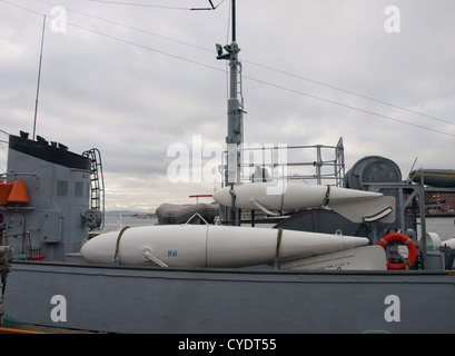 Die norwegische Marine Schiff KNM Alta ein Minesweeper jetzt Museumsschiff im Hafen von Oslo vor Anker Stockfoto