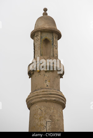 Minarett der Imam Asim Moschee In der Taklamakan-Wüste, Xinjiang Uyghur autonome Region, China Stockfoto
