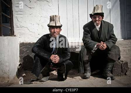 Kirgisen in den Straßen von Murgab, Tadschikistan. Stockfoto