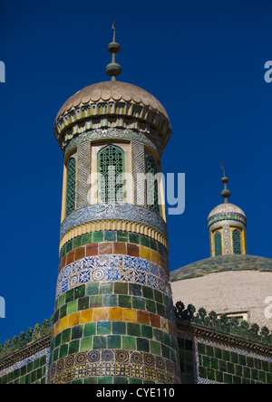 Abakh Hoja Minarett, Grabstätte der Muhatum Ajam, Kashgar, Xinjiang Uyghur autonome Region, China Stockfoto