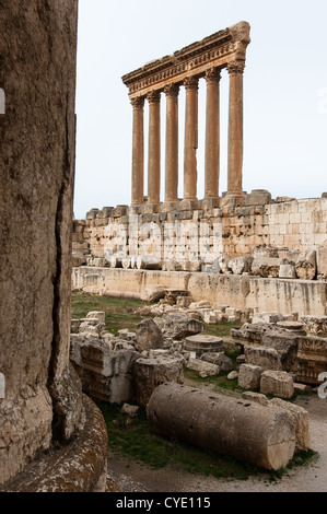 Ruinen der römischen Tempel des Jupiter in Baalbek, Libanon Stockfoto