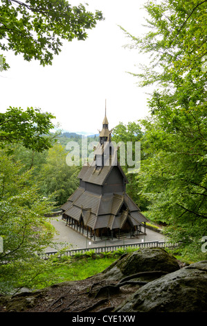 Fantoft-Stabkirche, Paradis, Bergen, Hordaland, Norwegen Stockfoto