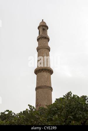 Minarett der Imam Asim Moschee In der Taklamakan-Wüste, Xinjiang Uyghur autonome Region, China Stockfoto