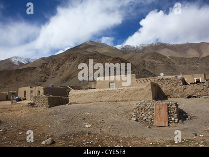 Kirgisische stone Village, Tashkurgan, Uigurischen Autonomen Gebiet Xinjiang, China Stockfoto