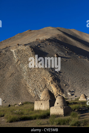 Kirgisische Gräber in der Nähe von Karakul See, Xinjiang Uyghur autonome Region, China Stockfoto