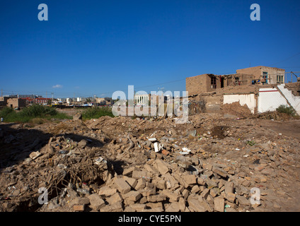 zerstörten alten Stadt Kashgar, Uigurischen Autonomen Gebiet Xinjiang, China Stockfoto