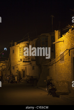 Alte Stadt von Kashgar bei Nacht, Xinjiang Uyghur autonome Region, China Stockfoto