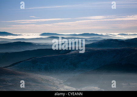 Blick vom Gipfel der Moel Siabod, Snowdonia Stockfoto