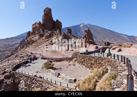 Los Roques de García im Nationalpark Las Canadas del Teide auf Teneriffa, Kanarische Inseln, Spanien, Stockfoto