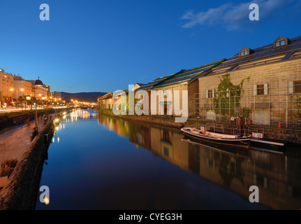 Historischen Otaru Kanälen in Otaru, Hokkaido Präfektur, Japan. Stockfoto