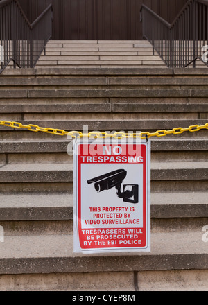 Kein Hausfriedensbruch / Video Surveillance Zeichen Stockfoto