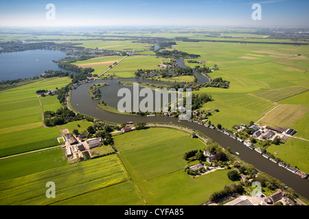 Niederlande, Nederhorst den Berg. Das verschwundene Fort Hinderdam. Verteidigungslinie von Amsterdam. Hollandse Waterlinies. Niederländische Wasserschutzlinien. Antenne. Stockfoto