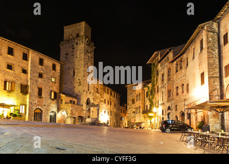 San Gimignano, ein kleinen ummauerten mittelalterlichen Stadt Siena, Toskana. Stockfoto