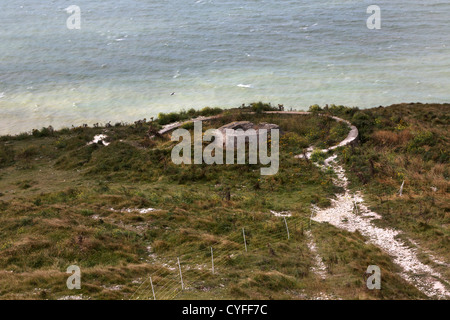 Cap Blanc Nez Frankreich Côte Opale Pas De Calais deutschen Weltkrieg Ruinen Gewehr Stellung Stockfoto