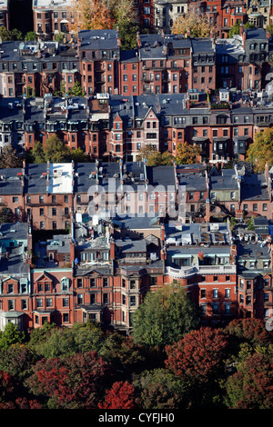 Luftaufnahme von Boston Reihenhäuser Stadt, Boston, Massachusetts, Amerika Stockfoto