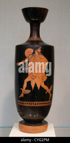 Hermes Terrakotta Lekythos Öl Flasche klassische 480 - 470 BC griechische Terrakotta 34 cm Vase Zeus Griechenland Stockfoto