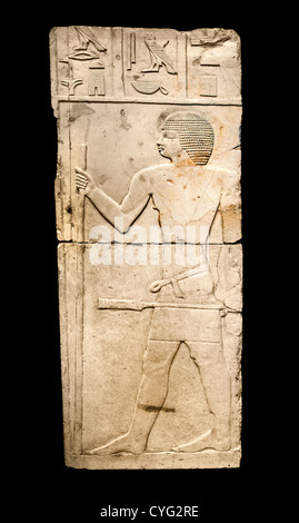 Grab der Akhtihotep Dynastie 4 2575-2551 v. Chr. Ägypten Memphite Sakkara Serapeum Mastaba Akhtihotep Kalkstein 96,5 cm Stockfoto