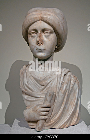 Büste einer Frau mit einer Schriftrolle 4.-Anfang 5. Konstantinopel byzantinischer pentelischem Marmor 53 cm Istanbul Türkei Stockfoto