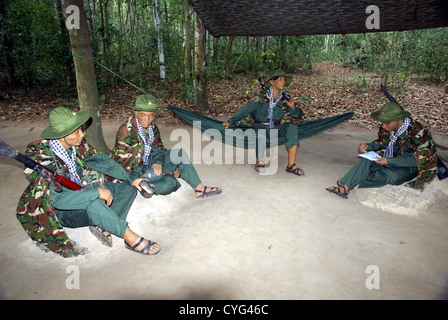 Cu Chi Tunnel, Ho-Chi-Minh-Stadt, Vietnam. Viet Cong Ausstellung Stockfoto