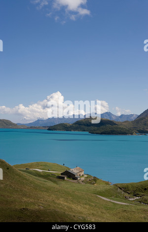 Col du Mont Cenis - Lac du Mont Cenis Stockfoto