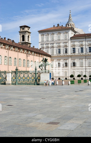 Turin: Piazza Castello / Palazzo Reale Stockfoto