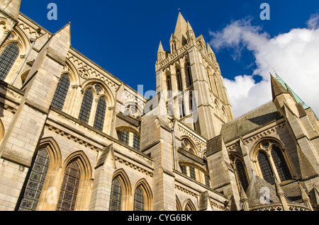 Truro Cathedral südlichen Aspekt von St. Marien Straße Cornwall Stockfoto