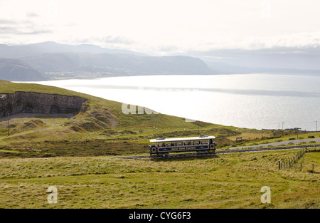 Großes Orme Straßenbahn an Llandudno Nordwales Stockfoto