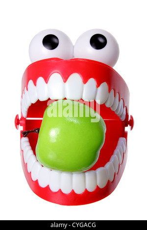 Klappern Zähne Spielzeug mit Apfel Stockfoto