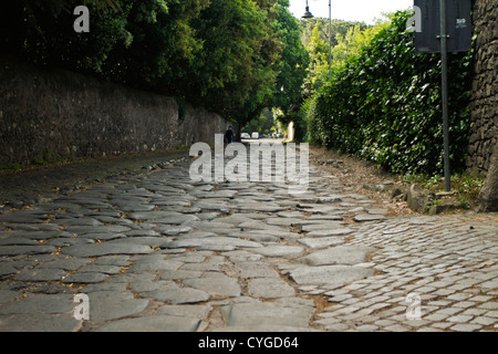 Pflastersteine von der Appia Antica Stockfoto