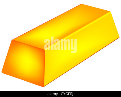 Golden Bar vor weißem Hintergrund, abstrakte Kunst Vektorgrafik; Bild enthält Verlaufsgitter Stockfoto