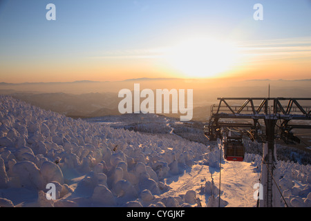 Gefrorene Reim in Zao, Präfektur Yamagata Stockfoto