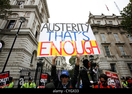 20 Oktober Anti-Sparmaßnahmen März, London, UK. Stockfoto