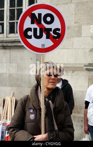 20 Oktober Anti-Sparmaßnahmen März, London, UK. Stockfoto