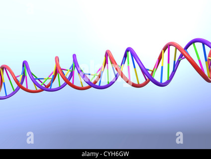 Dna-Doppelhelix Modell - 3D-Render-Konzept Bild Stockfoto