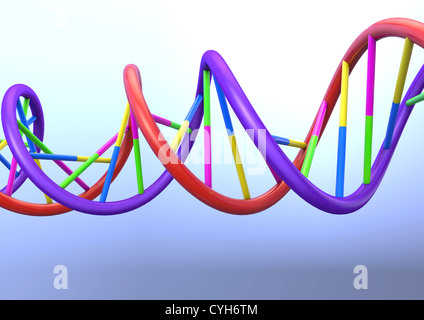 Dna-Doppelhelix Modell - 3D-Render-Konzept Bild Stockfoto