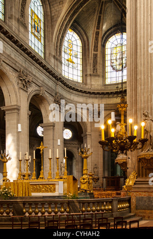 Innenraum der Eglise Saint Sulpuce, Saint-Germain-des-Prés, Paris Frankreich Stockfoto