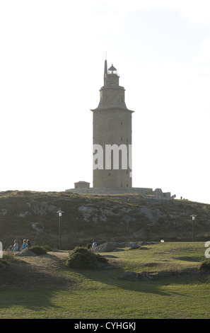 Küste in der Nähe der Herkulesturm in La Coruna Stockfoto